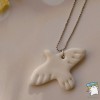 Кулон Пташка горлиця біла велика. Ручна робота